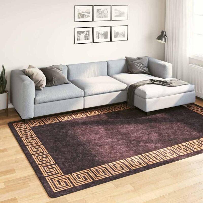 foto del prodotto tappeto lavabile 190x300 cm nero e oro antiscivolo vidaxl
