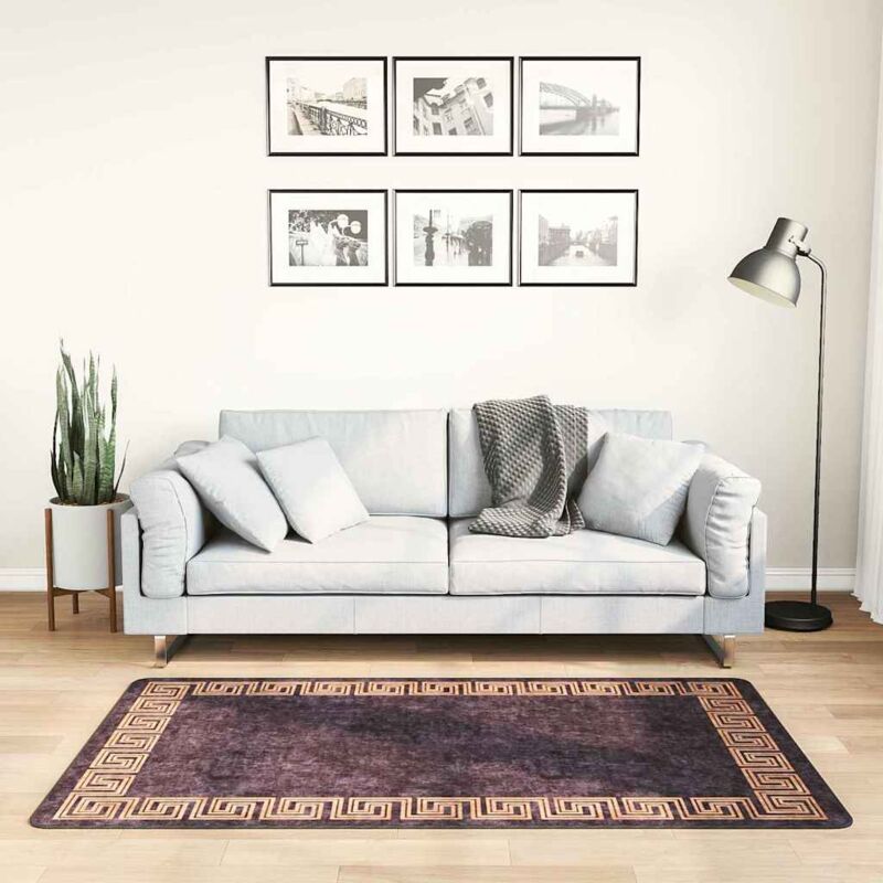 foto del prodotto tappeto lavabile 80x150 cm nero e oro antiscivolo vidaxl