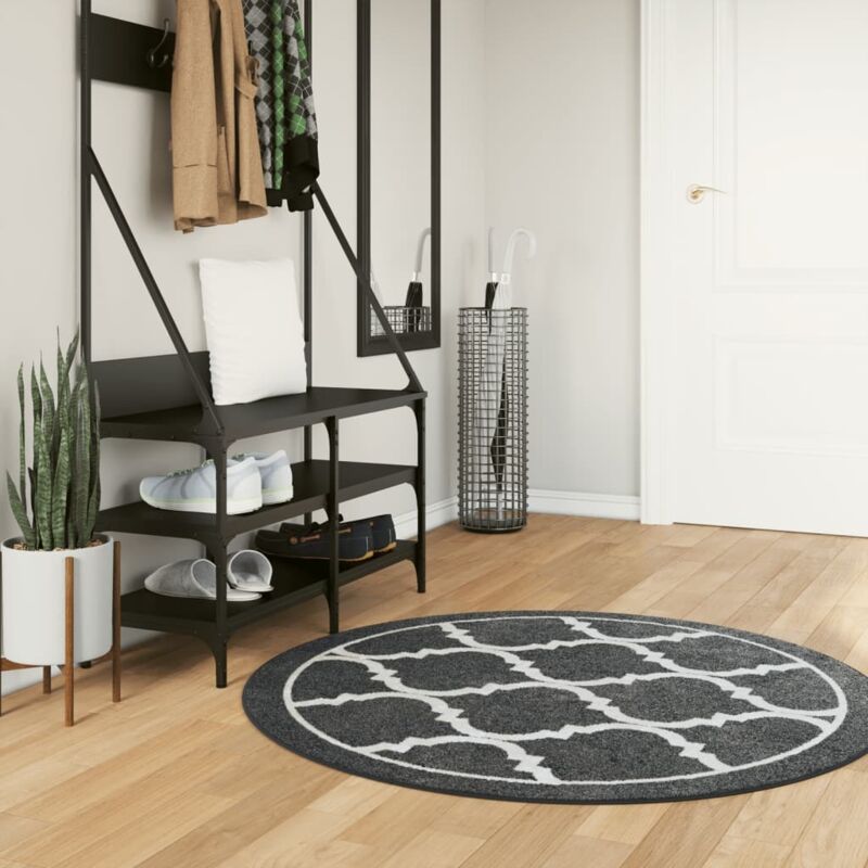 foto del prodotto tappeto lavabile nero e bianco 120 cm antiscivolo vidaxl
