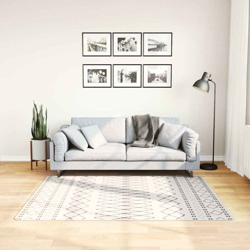 foto del prodotto tappeto lavabile nero e bianco 120x170 cm antiscivolo vidaxl