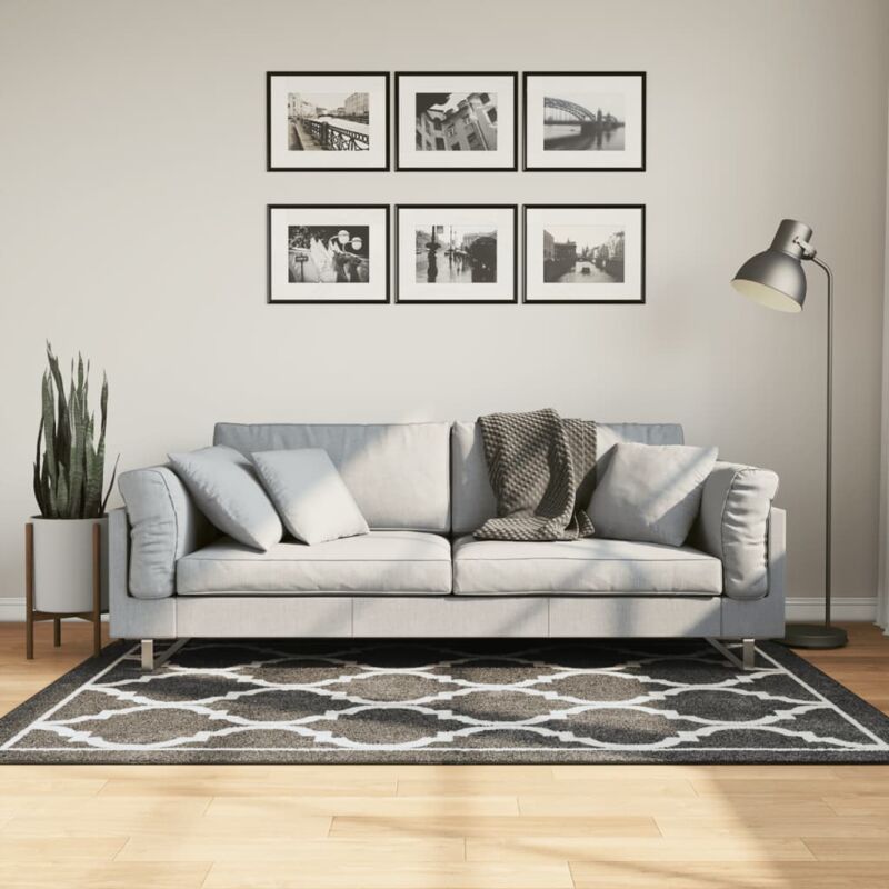 foto del prodotto tappeto lavabile nero e bianco 120x180 cm antiscivolo vidaxl
