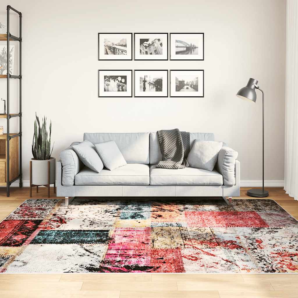 foto del prodotto tappeto lavabile patchwork multicolore 150x230 cm antiscivolo