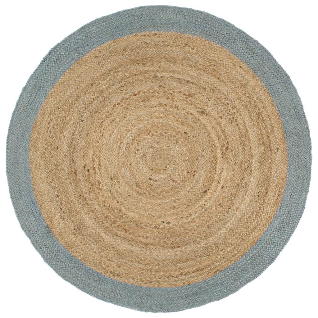 foto del prodotto tappeto lavorato a mano in juta con bordo verde oliva 210 cm cod mxl 69248