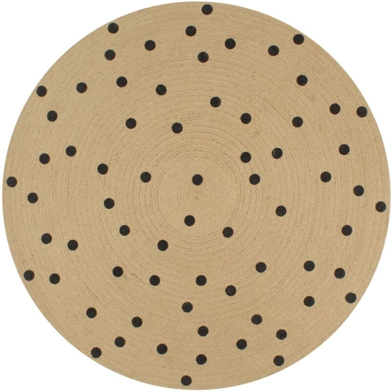 foto del prodotto tappeto lavorato a mano in juta con stampa a pois 120 cm vidaxl