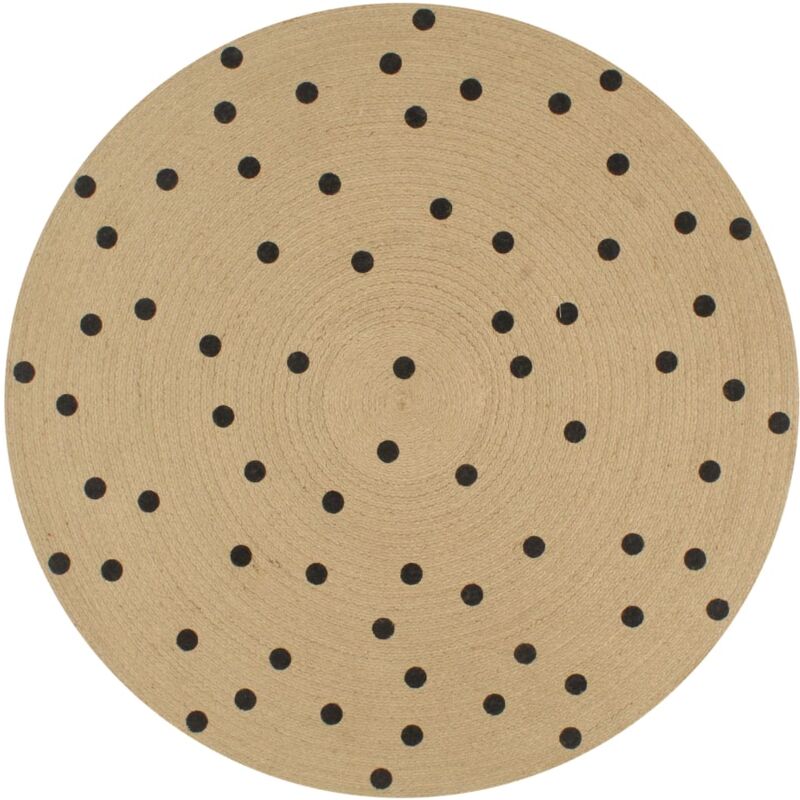 foto del prodotto tappeto lavorato a mano in juta con stampa a pois 150 cm vidaxl