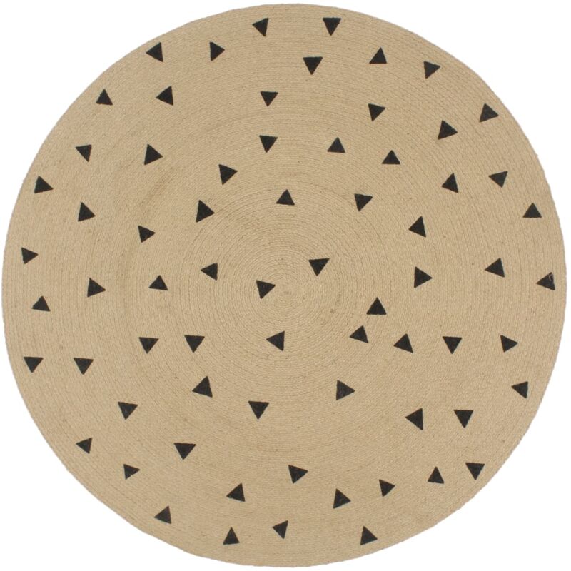 foto del prodotto tappeto lavorato a mano in juta con stampa a triangoli 150 cm vidaxl