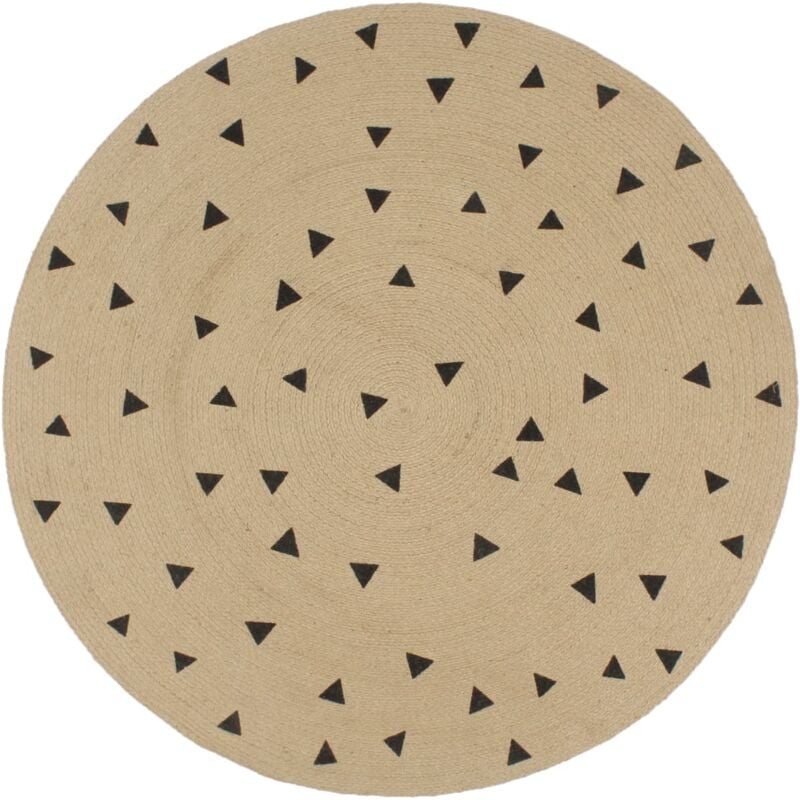 foto del prodotto tappeto lavorato a mano in juta con stampa a triangoli 90 cm vidaxl