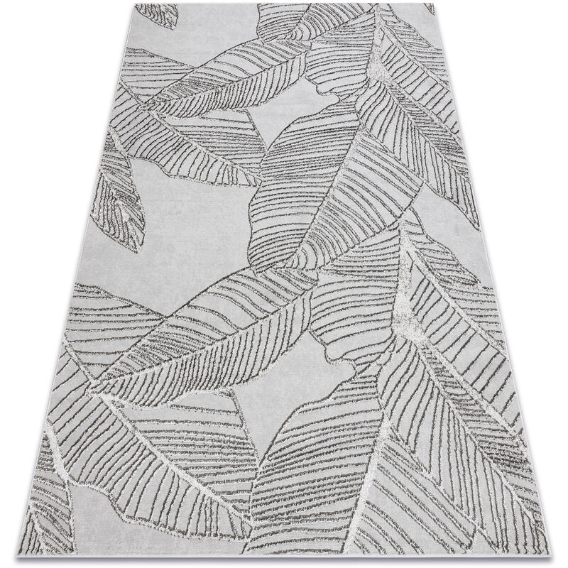 foto del prodotto tappeto lira e1482 foglie, strutturato, moderno, glamour - grigio grey 140x190 cm