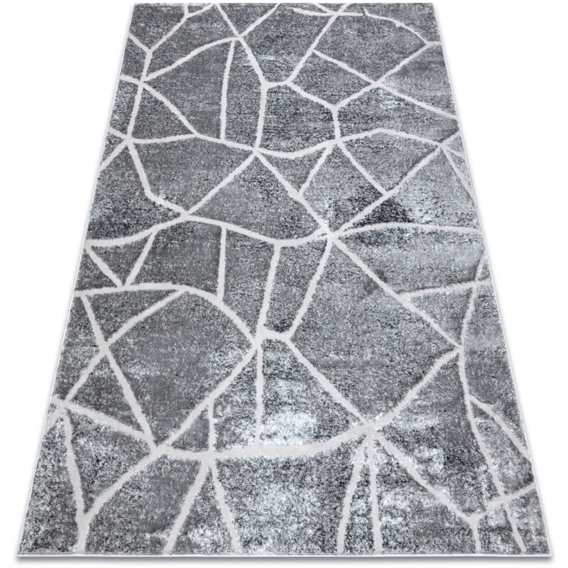 foto del prodotto tappeto mefe moderno 2783 marmo structural due livelli di pile grigio scuro grey 140x190 cm
