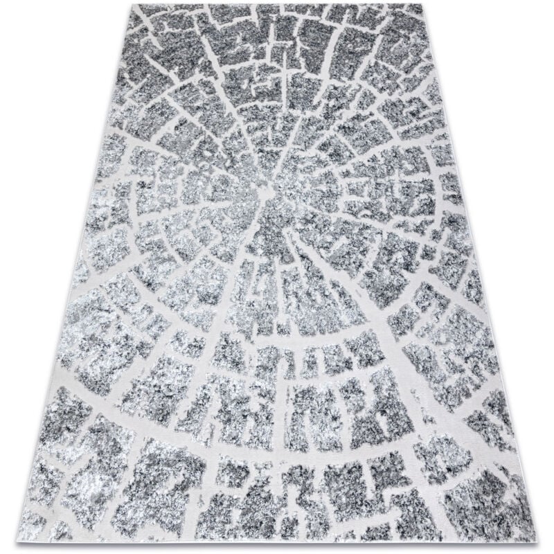 foto del prodotto tappeto mefe moderno 6185 albero legna structural due livelli di pile grigio grey 80x150 cm