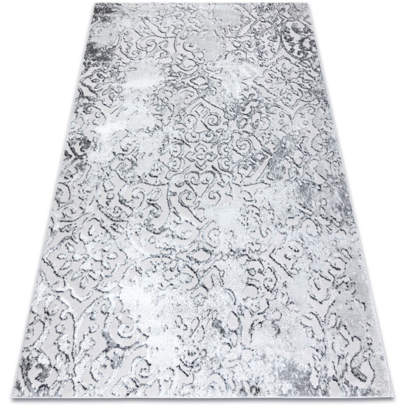 foto del prodotto tappeto mefe moderno 8724 ornamento vintage structural due livelli di pile grigio grey 240x330 cm