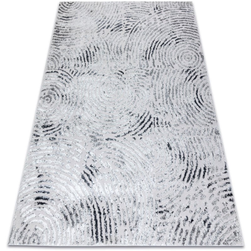 foto del prodotto tappeto mefe moderno 8725 cerchi impronta digitale structural due livelli di pile grigio grey 200x290 cm