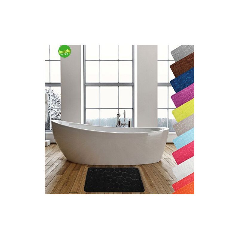foto del prodotto tappeto microfibra e pvc spirella galets 50 x 80 cm nero