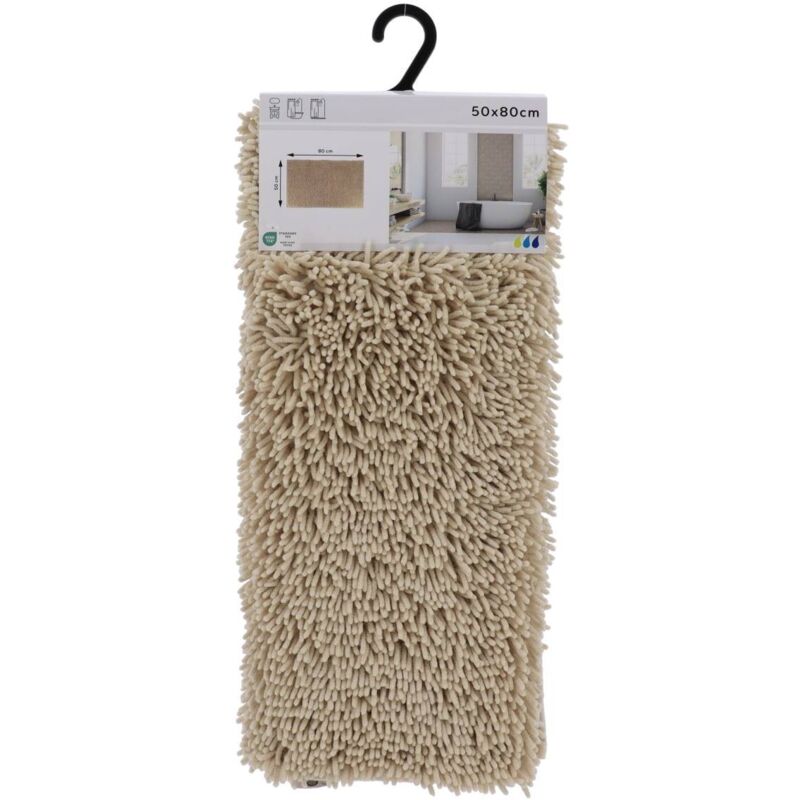 foto del prodotto tappeto microfibra piccola ciniglia 50x80 cm beige tendance