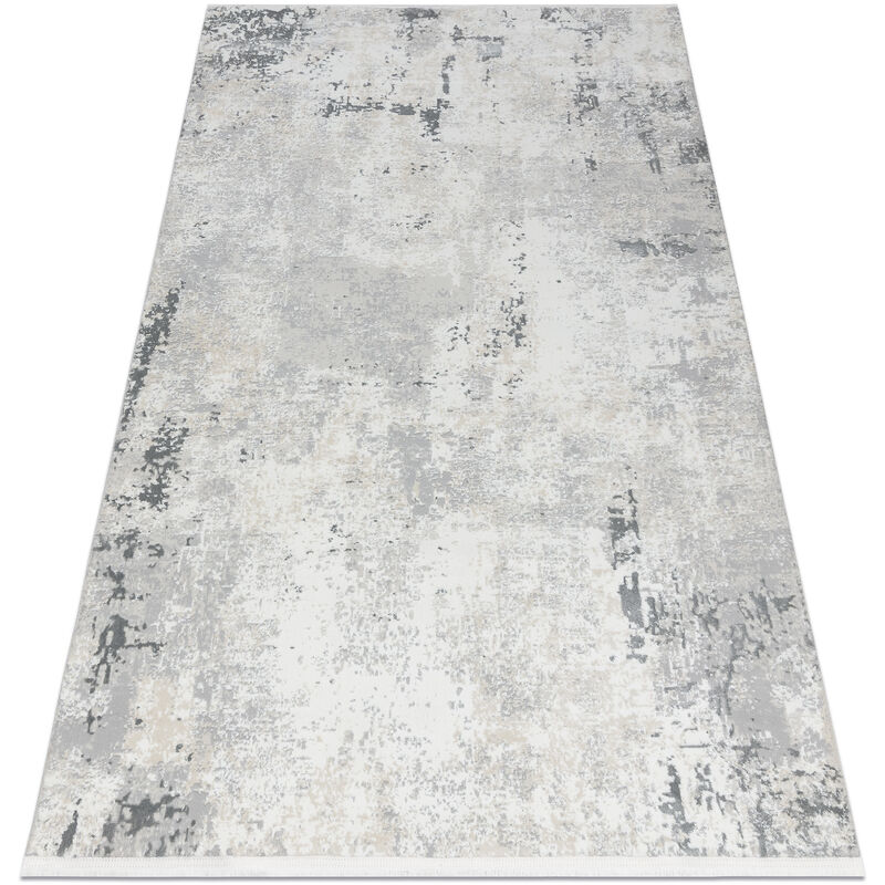 foto del prodotto tappeto moderno duke 51378 panna grigio cemento, pietra strutturata, molto morbida, frange grey 180x270 cm