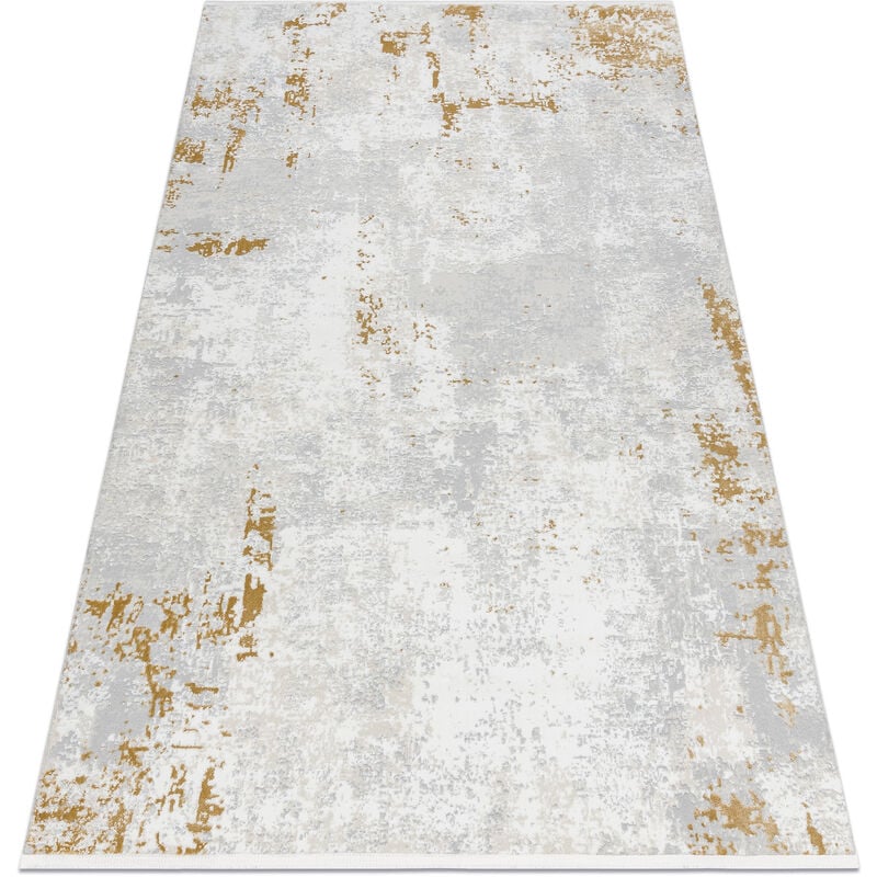 foto del prodotto tappeto moderno duke 51378 panna oro cemento, pietra strutturata, molto morbida, frange beige 120x170 cm