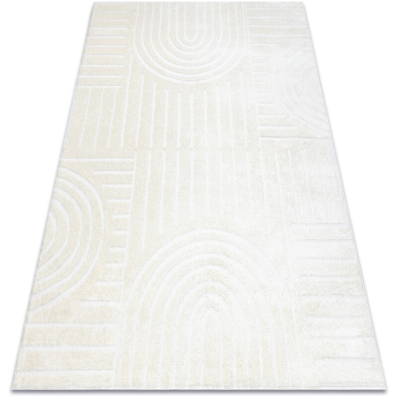 foto del prodotto tappeto moderno mode 8586 geometrico crema beige 80x150 cm