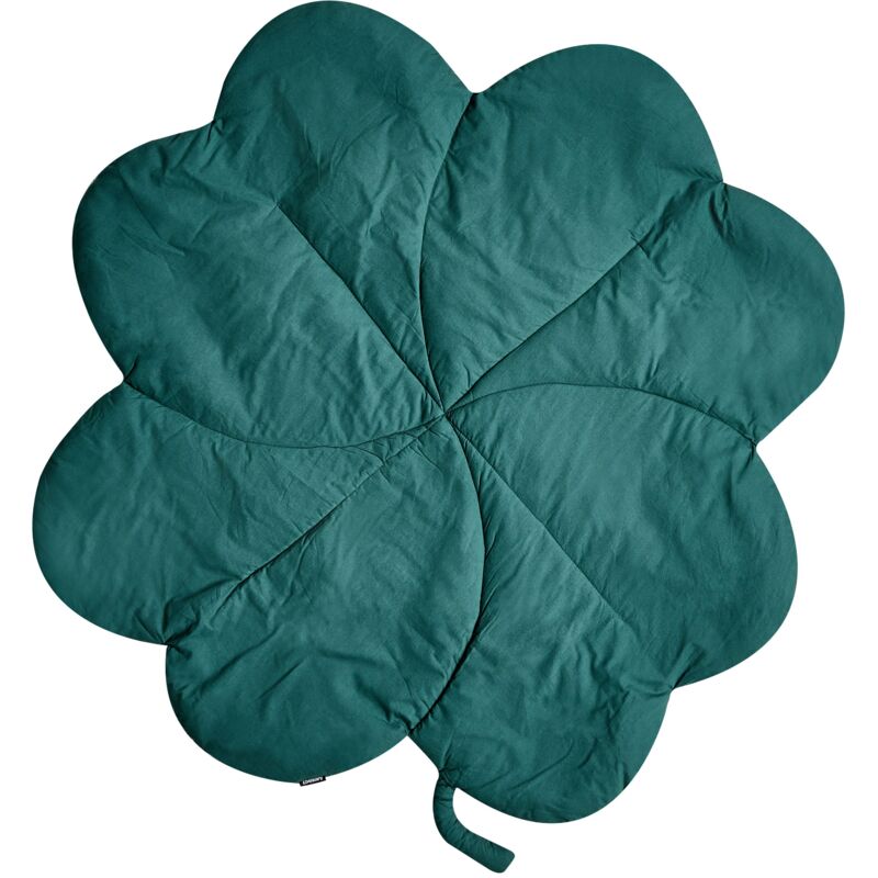 foto del prodotto tappeto moderno per bambini a forma di trifoglio trapuntato in cotone 110 x 110 cm accessorio per la cameretta verde acadine