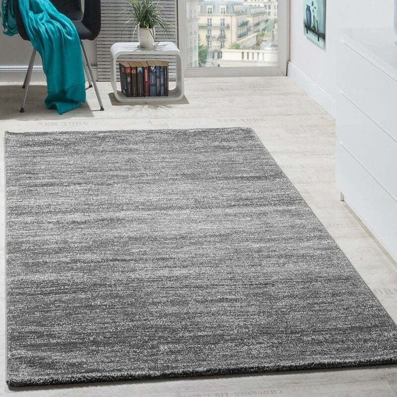 foto del prodotto tappeto moderno soggiorno pelo corto comodo conveniente m lange in grigio crema 60x100 cm paco home