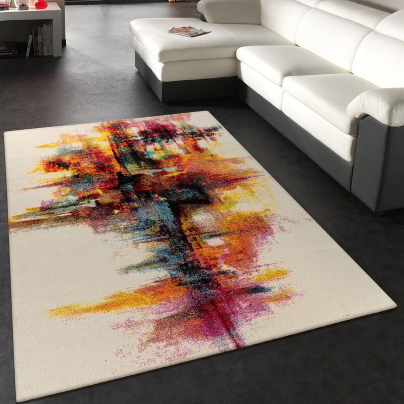 foto del prodotto tappeto moderno splash di design tappeto colorato a pennellate nuovo 200x290 cm paco home