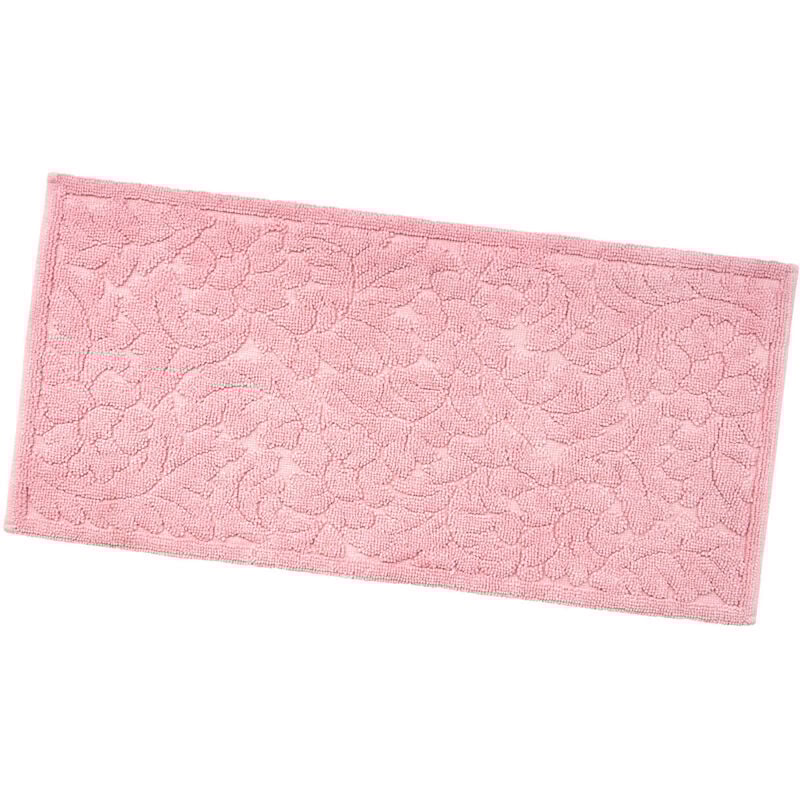 foto del prodotto tappeto morbido cotone tinta unita scendiletto bagno camera assorbente antiscivolo rosa 53x110 cm