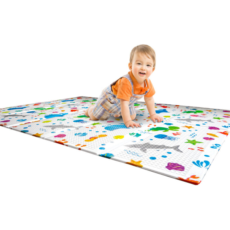 foto del prodotto tappeto morbido per bambini 200x150x1 cm pieghevole oceano multicolore