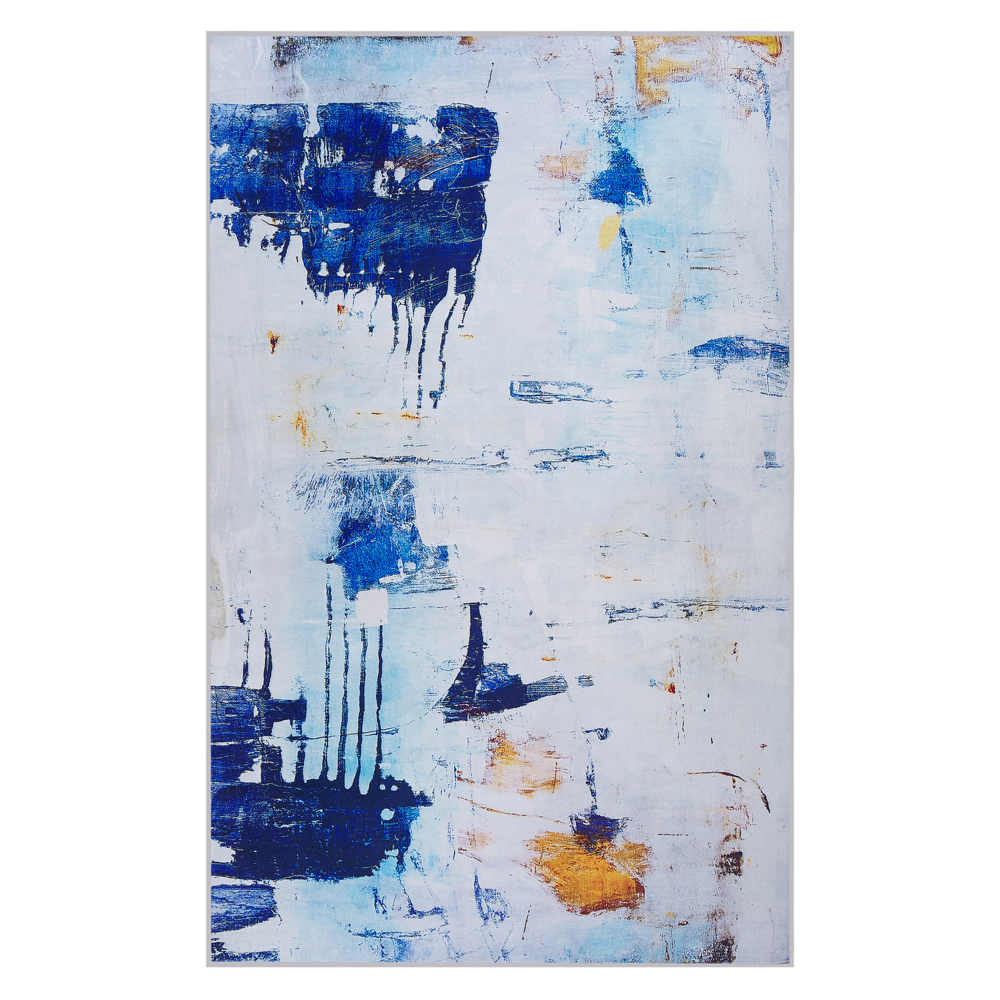 foto del prodotto tappeto multicolore 140 x 200 cm effetto pittura astratta stampato pelo corto moderno