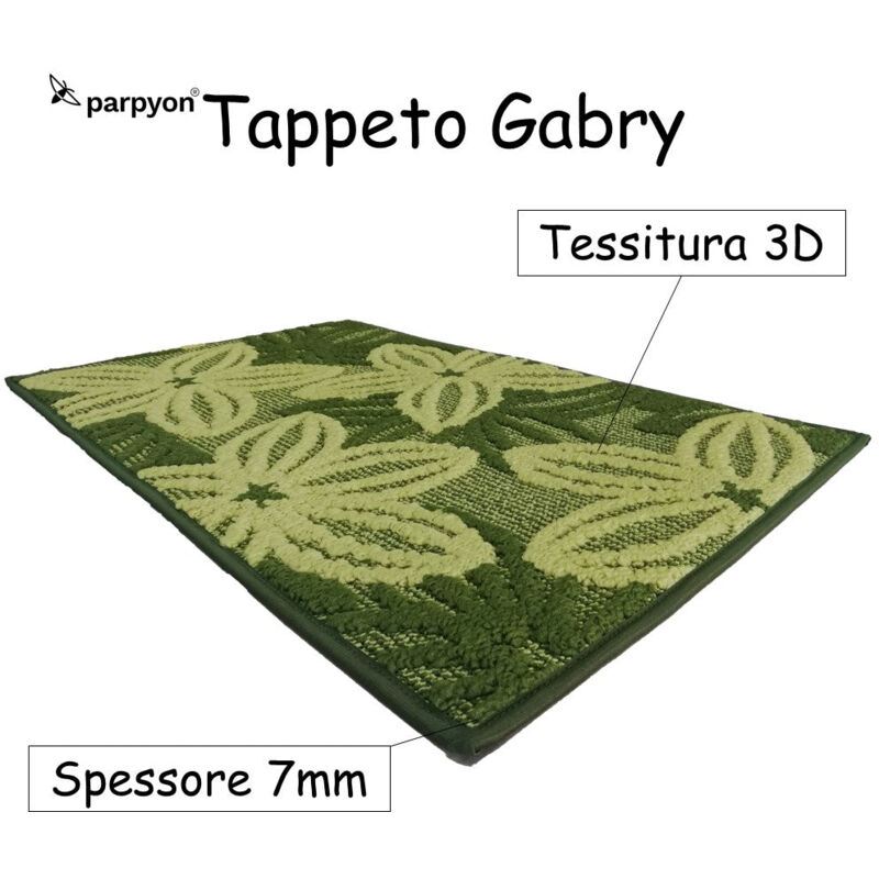 foto del prodotto tappeto multiuso gabry tappeto bagno cucina antiscivolo lavabile cm 50x115 verde