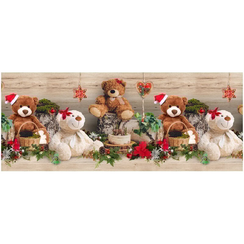 foto del prodotto tappeto natale passatoia cucina antiscivolo sottolavello digitale teddy noel 480, misura50x50coloreteddy noel