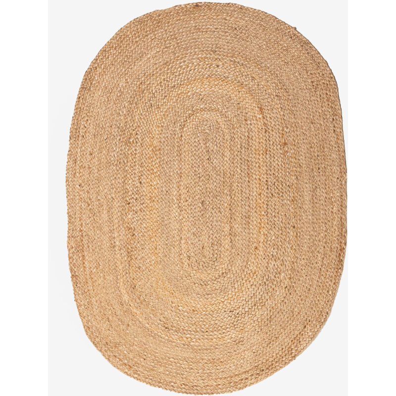 foto del prodotto tappeto ovale in juta naturale 141x99,5 cm tempo sklum