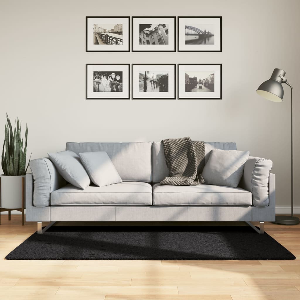 foto del prodotto tappeto oviedo a pelo corto nero 80x150 cmcod mxl 115295