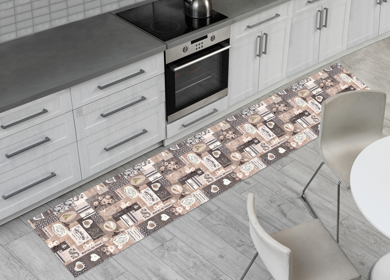foto del prodotto tappeto passatoia antiscivolo con stampa digitale dis. couture paris 50x320 heart amp roses