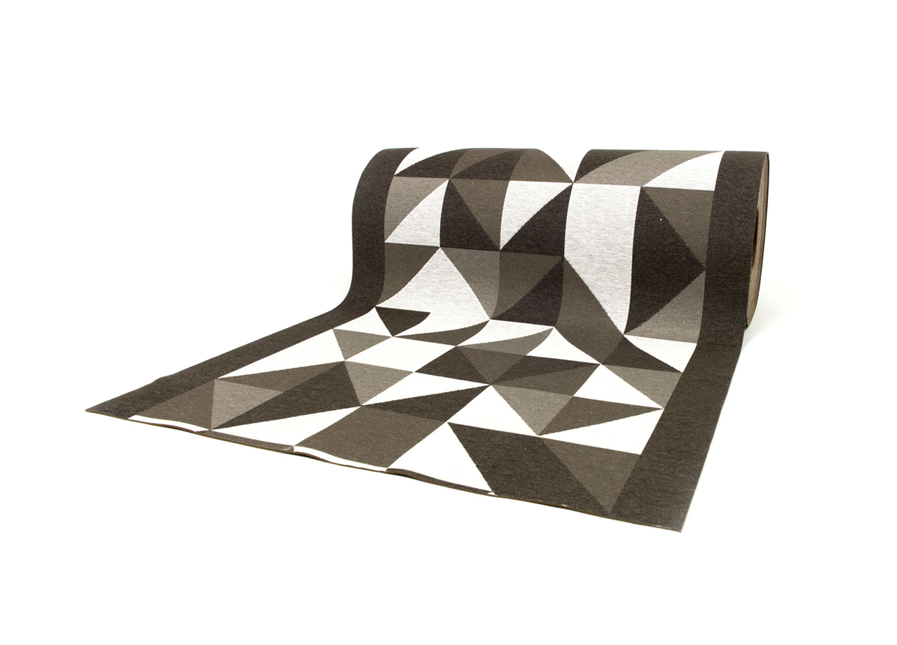 foto del prodotto tappeto passatoia cucina antiscivolo in tessuto jacquard disegno origami fango 57x320 fango