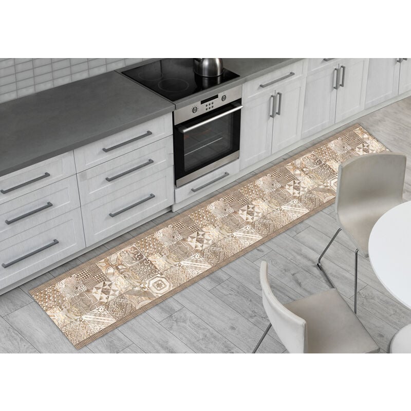 foto del prodotto tappeto passatoia cucina antiscivolo sottolavello digitale dis. atelier beige, misura50x50colorebeige