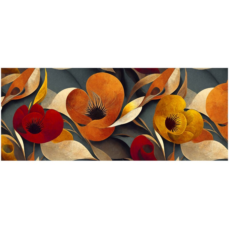 foto del prodotto tappeto passatoia cucina antiscivolo sottolavello digitale disegno ninphea, misura50x280coloreninphea