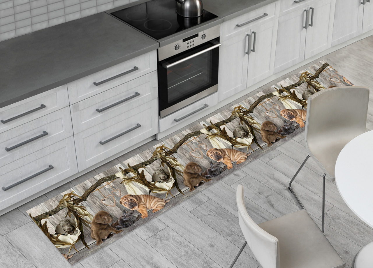 foto del prodotto tappeto passatoia cucina antiscivolo sottolavello digitale fantasie varie 50x320 cane amaca