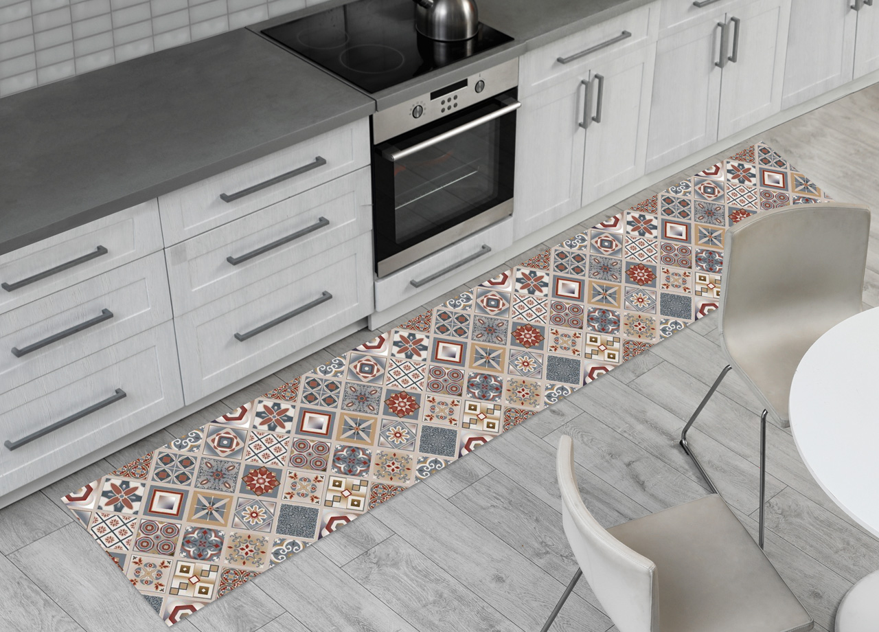 foto del prodotto tappeto passatoia cucina antiscivolo sottolavello digitale fantasie varie 50x400 mattonella