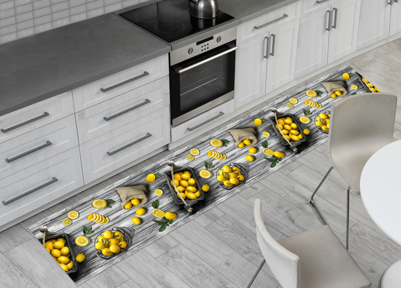 foto del prodotto tappeto passatoia cucina antiscivolo sottolavello digitale fantasie varie 50x600 limoni