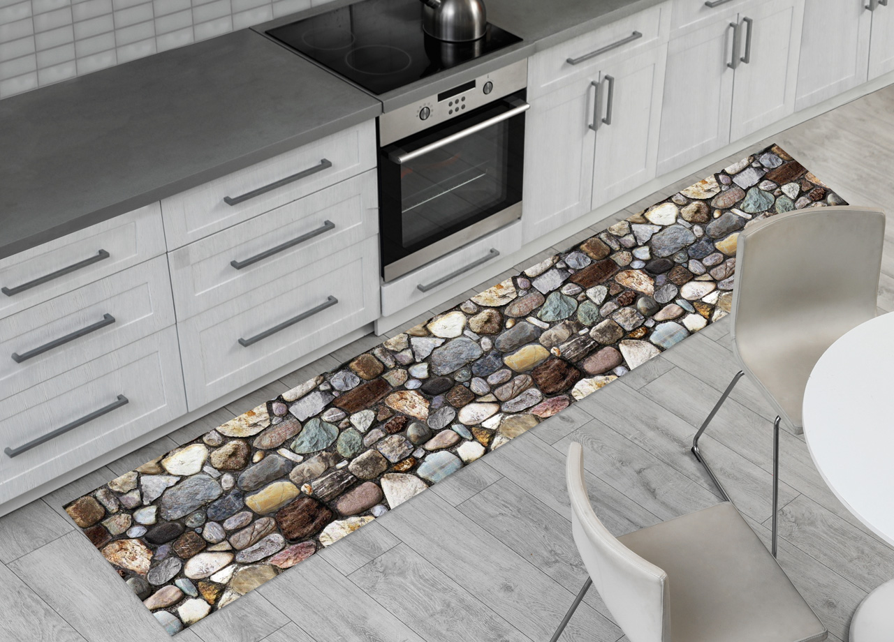 foto del prodotto tappeto passatoia cucina antiscivolo sottolavello digitale fantasie varie, misura50x320colorepietre