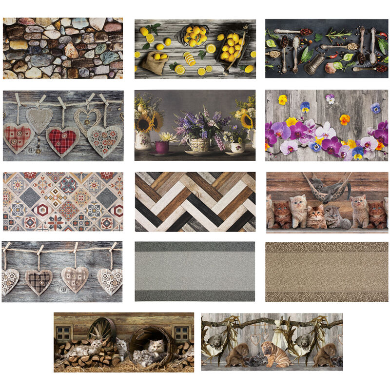 foto del prodotto tappeto passatoia cucina antiscivolo sottolavello digitale fantasie varie, misura50x50coloreonda girasoli