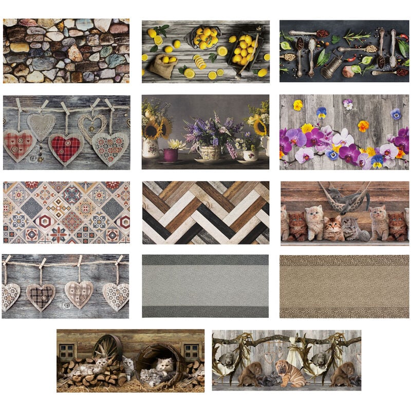 foto del prodotto tappeto passatoia cucina antiscivolo sottolavello digitale fantasie varie, misura50x90colorelistelli