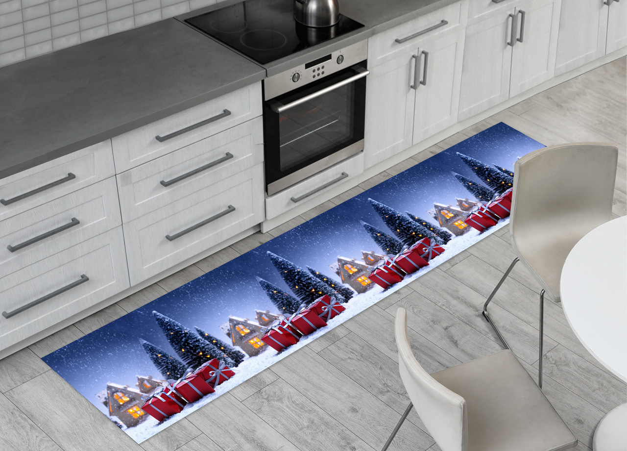 foto del prodotto tappeto passatoia cucina antiscivolo sottolavello digitale natale house gift 52x280 house gift