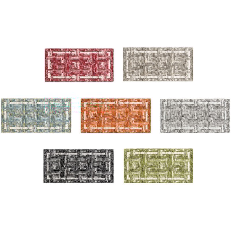 foto del prodotto tappeto passatoia cucina corsia retro antiscivolo disegno bangkok by suardi, misura55x140colorerosso