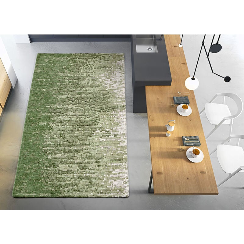 foto del prodotto tappeto passatoia cucina corsia retro antiscivolo disegno tamigi colore pistacchio by suardi, misura55x140colorepistacchio