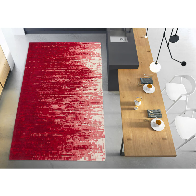 foto del prodotto tappeto passatoia cucina corsia retro antiscivolo disegno tamigi colore rosso by suardi, misura55x140colorerosso