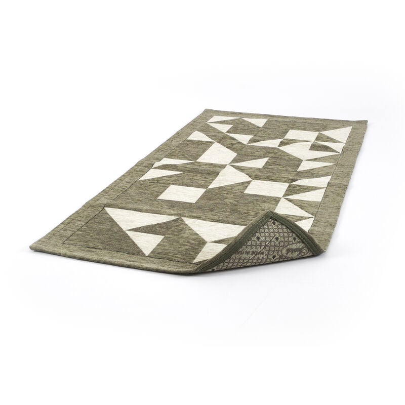 foto del prodotto tappeto passatoia cucina salotto antimacchia retro antiscivolo origami, misura55x80coloreverde