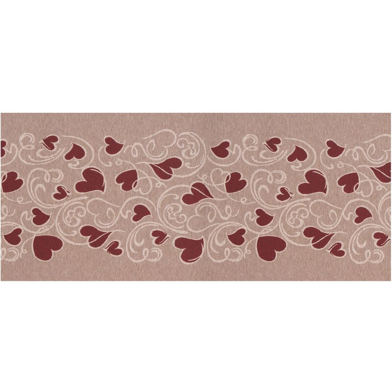 foto del prodotto tappeto passatoia tessuto jacquard linea emozioni dis amour tortorosso, misura57x320coloretortorosso