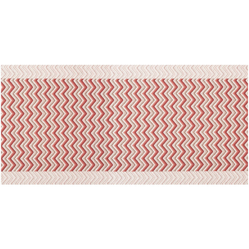 foto del prodotto tappeto passatoia tessuto jacquard linea emozioni dis. zig zag twist rosso, misura57x90colorerosso