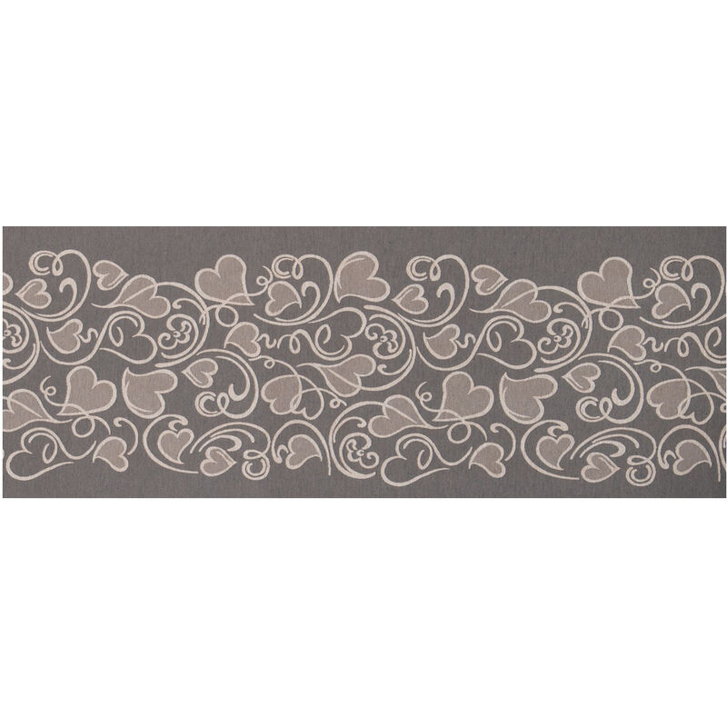 foto del prodotto tappeto passatoia tessuto jacquard linea emozioni disegno amour grigio, misura57x50coloregrigio