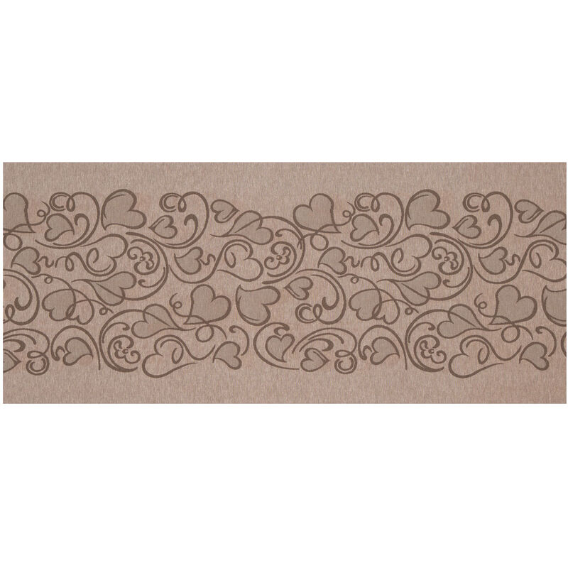 foto del prodotto tappeto passatoia tessuto jacquard linea emozioni disegno amour tortora, misura57x50coloretortora